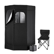 Devanti Portable Steam Sauna Tent 1000W 3L Steamer Pot Full Body Home SPA Timer ST-SAU-3L-180-BK