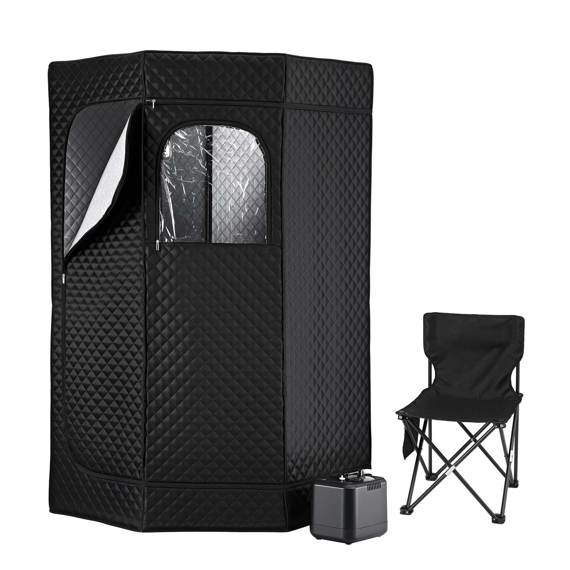 Devanti Portable Steam Sauna Tent 1000W 3L Steamer Pot Full Body Home SPA Timer ST-SAU-3L-180-BK