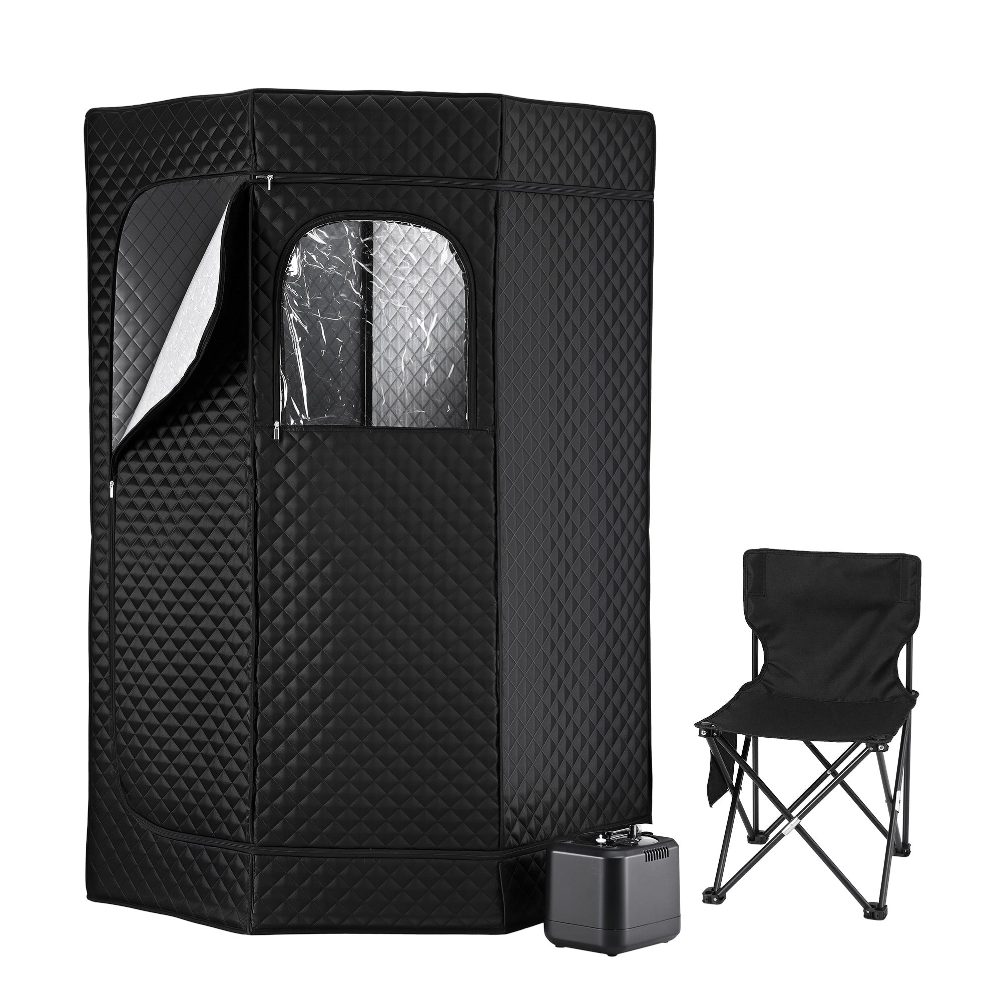 Devanti Portable Steam Sauna Tent 1000W 3L Steamer Pot Full Body Home SPA Timer ST-SAU-3L-180-BK