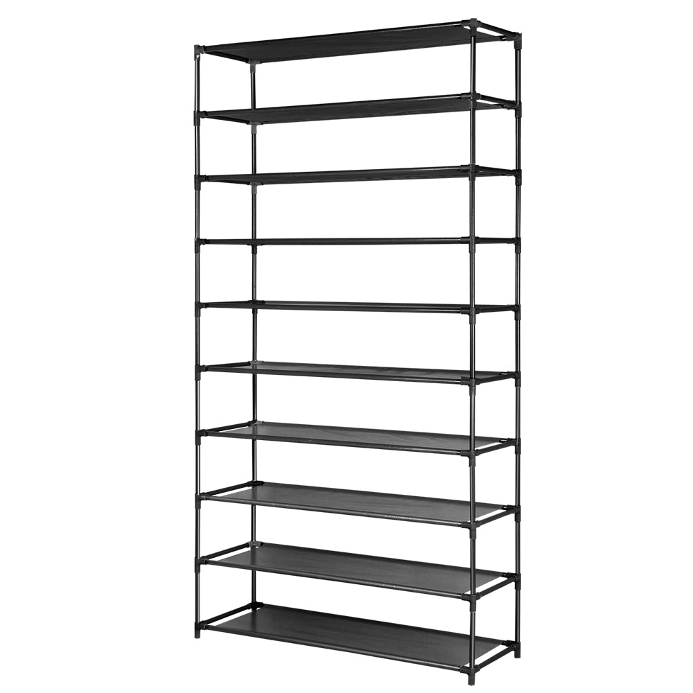 Artiss Shoe Rack Cabinet Stackable 50 Pairs 10-Tier Black STACK-SHOE-02-BK