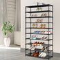 Artiss Shoe Rack Cabinet Stackable 50 Pairs 10-Tier Black STACK-SHOE-02-BK