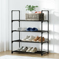 Artiss Shoe Rack Cabinet Stackable 4-tier 12 Pairs Black STACK-SHOE-03-BK