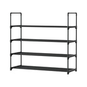 Artiss Shoe Rack 4-tier 16 Pairs Stackable Black STACK-SHOE-04-BK