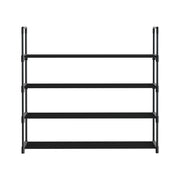 Artiss Shoe Rack 4-tier 16 Pairs Stackable Black STACK-SHOE-04-BK