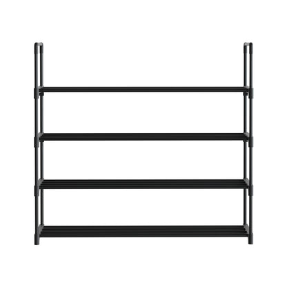 Artiss Shoe Rack 4-tier 16 Pairs Stackable Black STACK-SHOE-04-BK