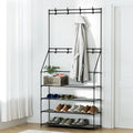 Artiss Shoe Rack Hall Tree 16 Pairs Black STACK-SHOE-05-BK