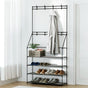 Artiss Shoe Rack Hall Tree 16 Pairs Black STACK-SHOE-05-BK
