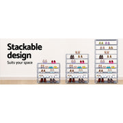 Artiss Shoe Rack Cabinet Stackable 10-Tier Grey STACK-SHOE-SR-02