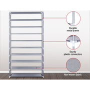 Artiss Shoe Rack Cabinet Stackable 10-Tier Grey STACK-SHOE-SR-02