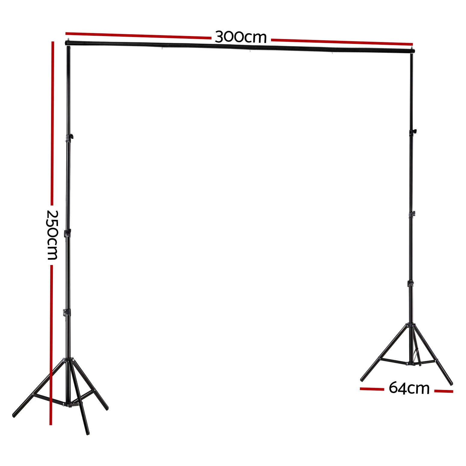2.5X3M Photography Backdrop Stand Kit Studio Screen Photo Background Support Bag STAND-BACKDROP-2.5X3-UP-BK