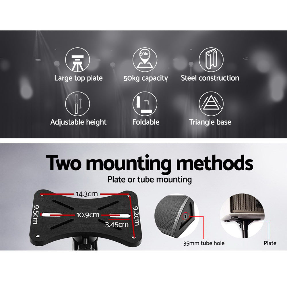 Alpha Speaker Stand 65-120cm Adjustable Height Surround Sound Studio Home 2pcs STAND-SPEAKER-208-FC2