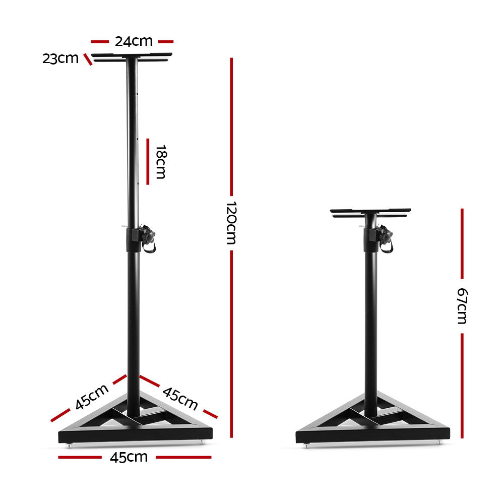Alpha Speaker Stand 67-120cm Adjustable Height Surround Sound Studio Home 2pcs STAND-SPEAKER-X2P-FC2