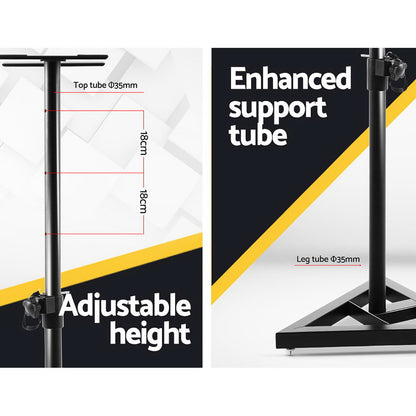 Alpha Speaker Stand 67-120cm Adjustable Height Surround Sound Studio Home 2pcs STAND-SPEAKER-X2P-FC2
