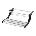 Weisshorn Manual Pull Out Caravan Step Folding RV Entry Stair 200KG Capacity Non-Slip Aluminium STEP-CV-1S-FOLD-SI