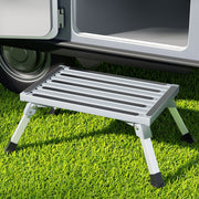 Weisshorn Caravan Step Folding Aluminium Step Ladder Stool STEP-CV-1S-STOOL-SI