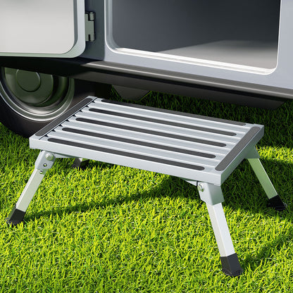 Weisshorn Caravan Step Folding Aluminium Step Ladder Stool STEP-CV-1S-STOOL-SI