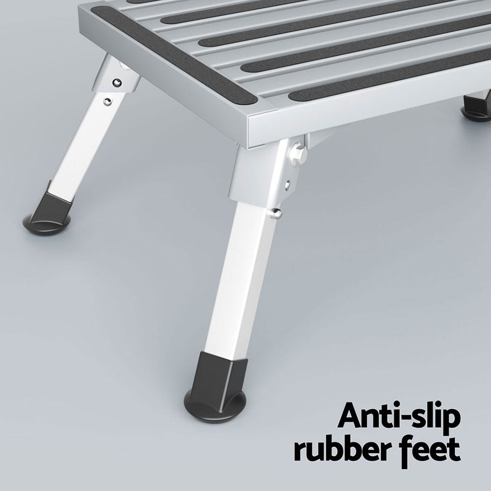 Weisshorn Caravan Step Folding Aluminium Step Ladder Stool STEP-CV-1S-STOOL-SI