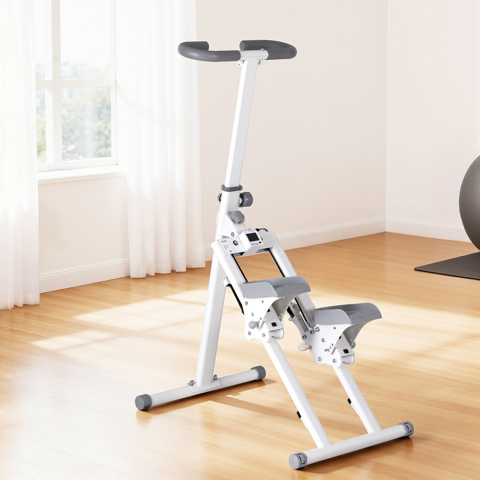 Everfit Step Machine Stair Climber for Home Gym Exercise Foldable LED Display Adjustable Handlebar STEPPER-TD04-WH