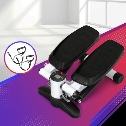 Everfit Mini Stepper Resistance Rope Aerobic Step Trainer Home Workout 150KG STEPPER-TQ-WH-BK