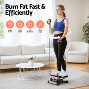 Everfit Mini Stepper with Resistance Rope Aerobic for Exercise Compact Home Workout Grey STEPPER-YG-GR-BK