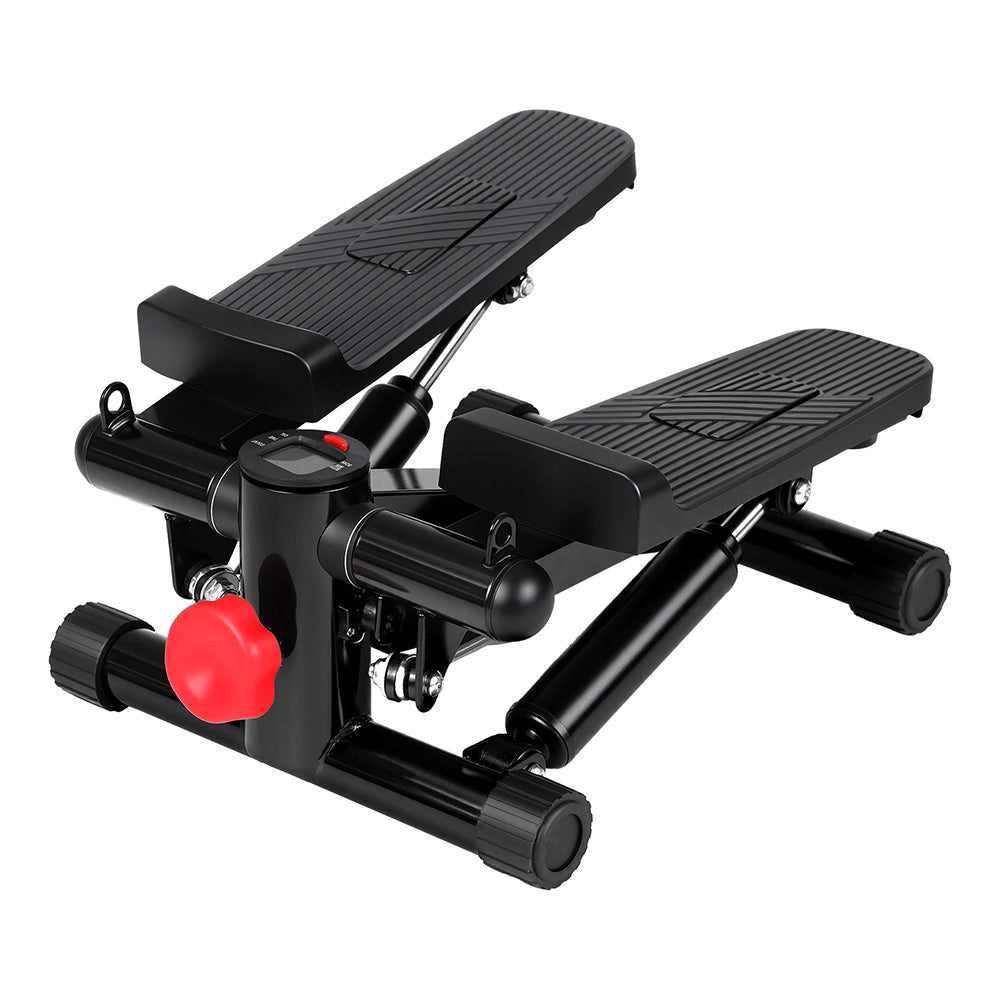Everfit Mini Stepper with Resistance Rope Aerobic for Exercise Compact Home Workout Black STEPPER-YG-RD-BK
