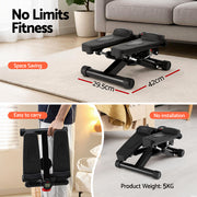 Everfit Mini Stepper with Resistance Rope Aerobic for Exercise Compact Home Workout Black STEPPER-YG-RD-BK