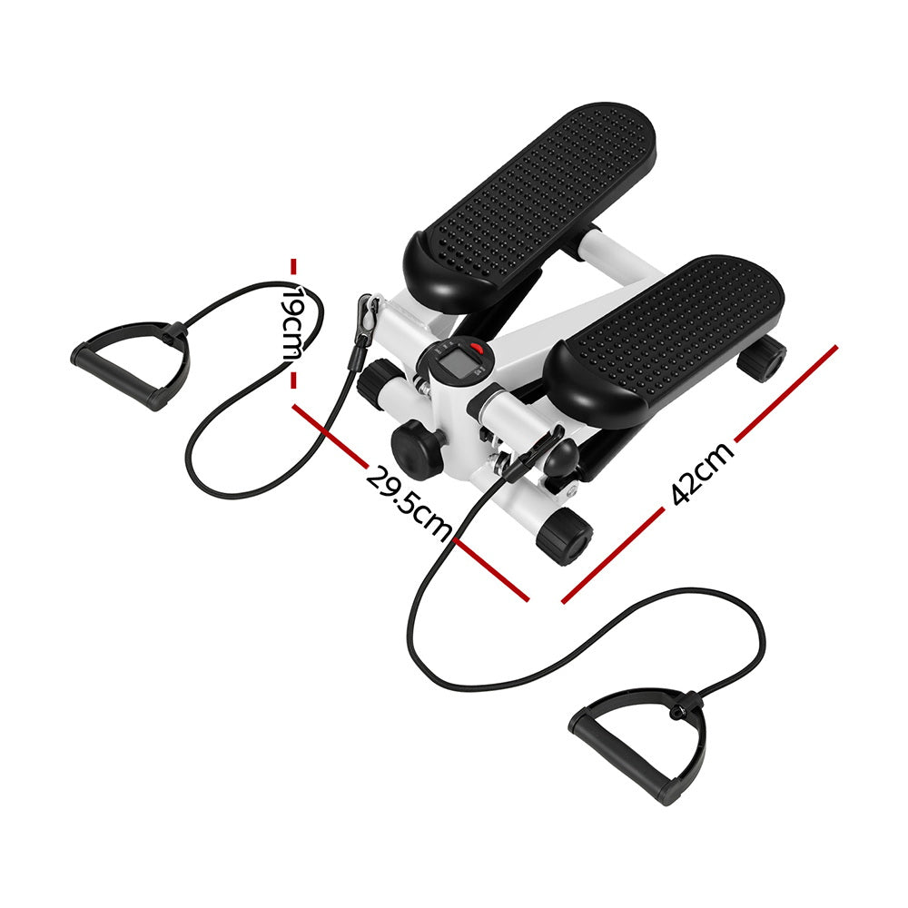 Everfit Mini Stepper with Resistance Rope Aerobic for Exercise Compact Home Workout White STEPPER-YG-WH-BK
