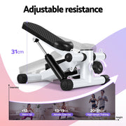 Everfit Mini Stepper with Resistance Rope Aerobic for Exercise Compact Home Workout White STEPPER-YG-WH-BK