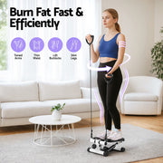 Everfit Mini Stepper with Resistance Rope Aerobic for Exercise Compact Home Workout White STEPPER-YG-WH-BK
