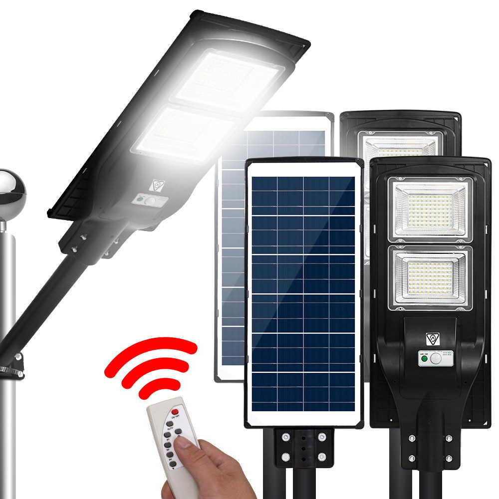 Leier 160 LED Solar Street Light 120W Flood Motion Sensor Remote Outdoor Wall Lamp x2 STL-OP-120WX2