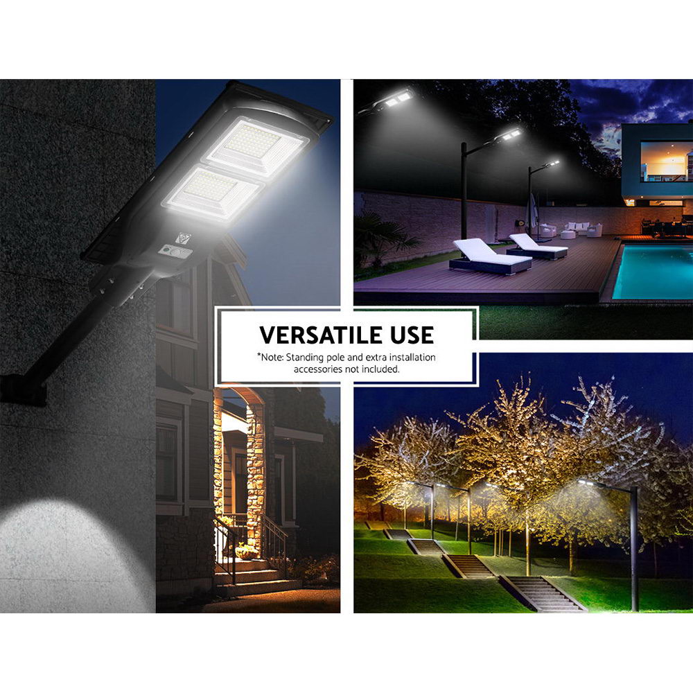 Leier 160 LED Solar Street Light 120W Flood Motion Sensor Remote Outdoor Wall Lamp x2 STL-OP-120WX2