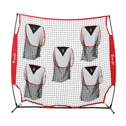 Everfit 1.8m Football Training Net 5 Target Portable Soccer Goal Nets Rebounder STN-5P-RD
