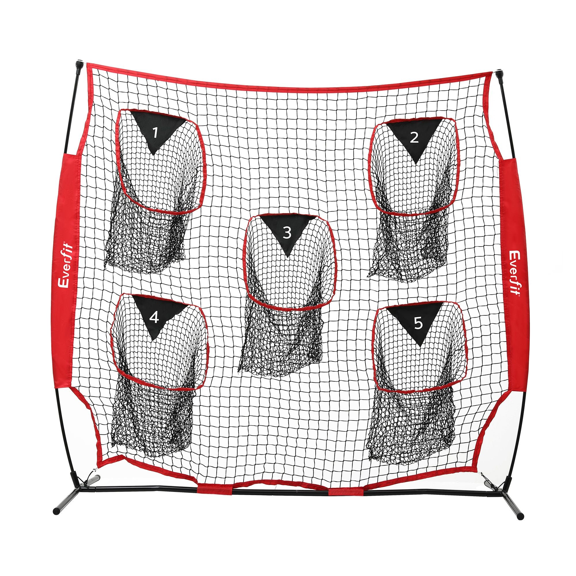 Everfit 1.8m Football Training Net 5 Target Portable Soccer Goal Nets Rebounder STN-5P-RD