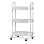 Artiss Storage Trolley Kitchen Cart 3 Tiers Rack Shelf Organiser Wheels White STR-3T-80-WH