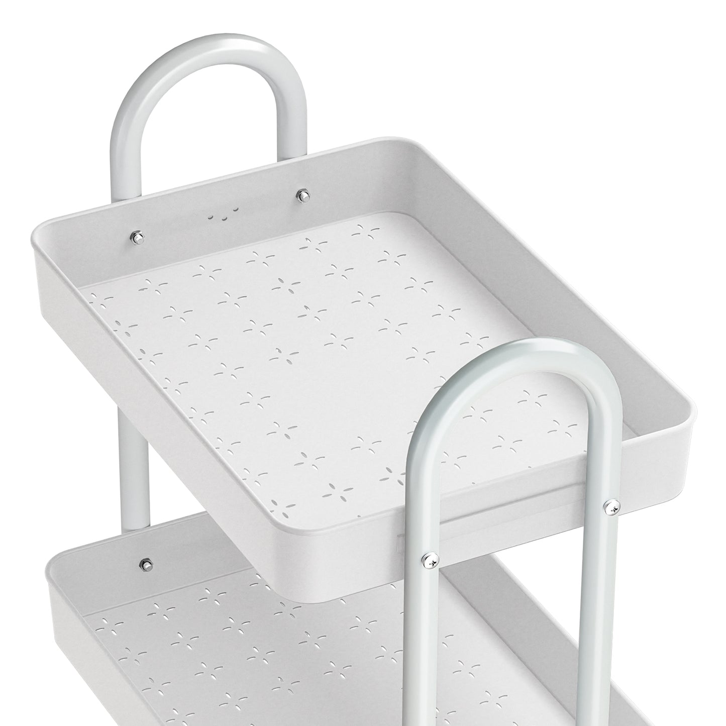 Artiss Storage Trolley Kitchen Cart 3 Tiers Rack Shelf Organiser Wheels White STR-3T-80-WH