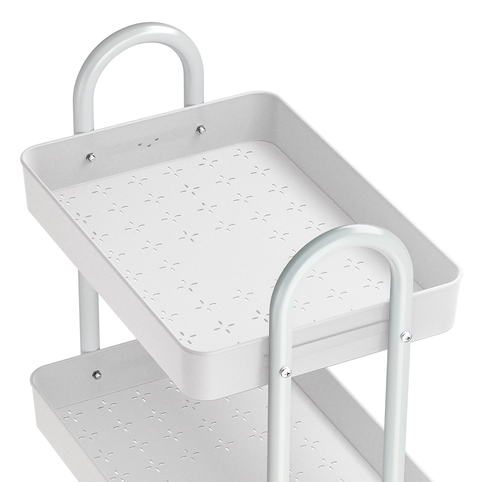 Artiss Storage Trolley Kitchen Cart 3 Tiers Rack Shelf Organiser Wheels White STR-3T-80-WH