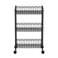 Artiss 3-Tier Shelving Unit Adjustable Garage Storage Kitchen Rack With Wheels SU-45X70-ROLL-BK