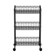 Artiss 3-Tier Shelving Unit Adjustable Garage Storage Kitchen Rack With Wheels SU-45X70-ROLL-BK