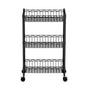 Artiss 3-Tier Shelving Unit Adjustable Garage Storage Kitchen Rack With Wheels SU-45X70-ROLL-BK