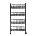 Artiss 4-Tier Shelving Unit Adjustable Garage Storage Kitchen Rack With Wheels SU-45X90-ROLL-BK