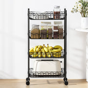Artiss 4-Tier Shelving Unit Adjustable Garage Storage Kitchen Rack With Wheels SU-45X90-ROLL-BK