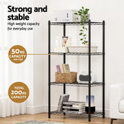 Artiss 4-Tier Shelving Unit Adjustable Garage Storage Shelves Kitchen Rack Steel SU-60X120-BK