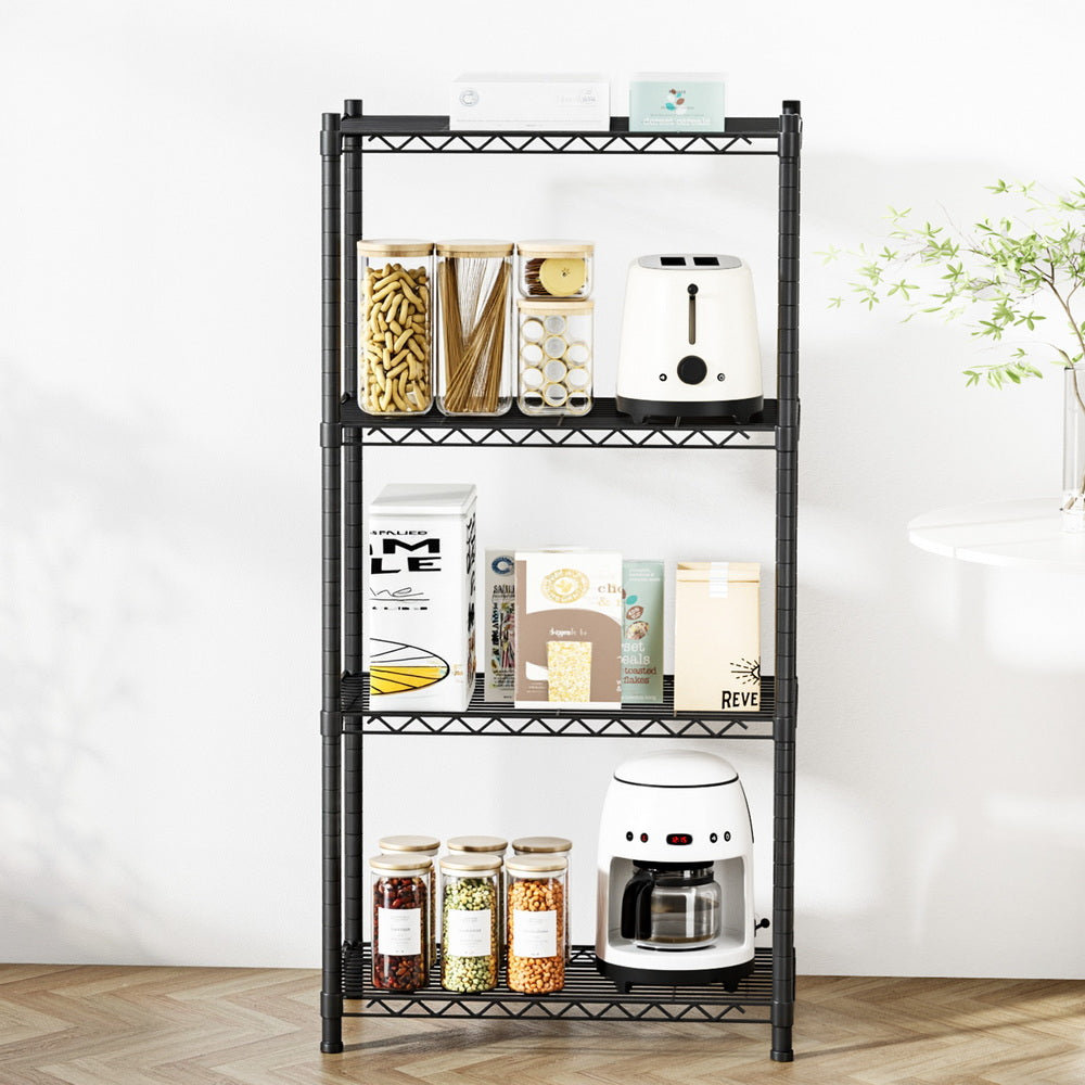 Artiss 4-Tier Shelving Unit Adjustable Garage Storage Shelves Kitchen Rack Steel SU-60X120-BK