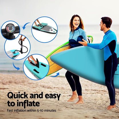 Weisshorn Stand Up Paddle Board 10.5ft Inflatable SUP Surfboard Paddleboard Kayak Surf Green SUP-D-105FT-83-15-GN