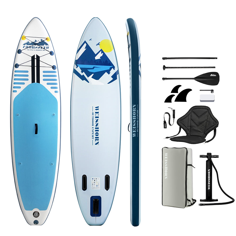 Weisshorn Stand Up Paddle Board 10.6ft Inflatable SUP Surfboard Paddleboard Kayak Surf Blue SUP-D-106FT-80-15-BU