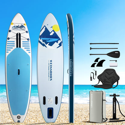 Weisshorn Stand Up Paddle Board 10.6ft Inflatable SUP Surfboard Paddleboard Kayak Surf Blue SUP-D-106FT-80-15-BU