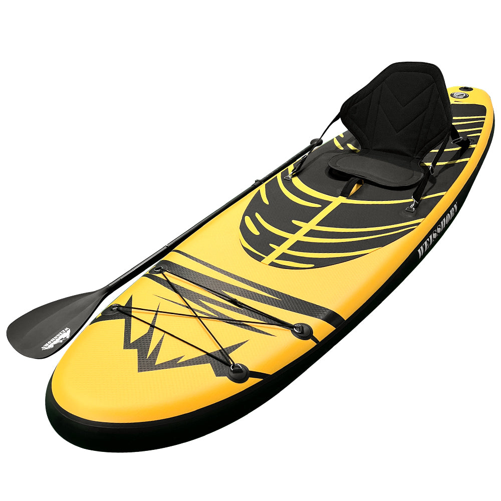 Weisshorn Stand Up Paddle Board 10.6ft Inflatable SUP Surfboard Paddleboard Kayak Surf Yellow SUP-D-106FT-80-15-YE