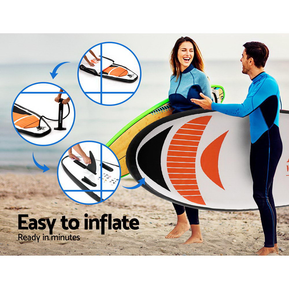 Weisshorn Stand Up Paddle Board 11ft Inflatable SUP Surfboard Paddleboard Kayak Surf Red SUP-D-11FT-81-15-RD