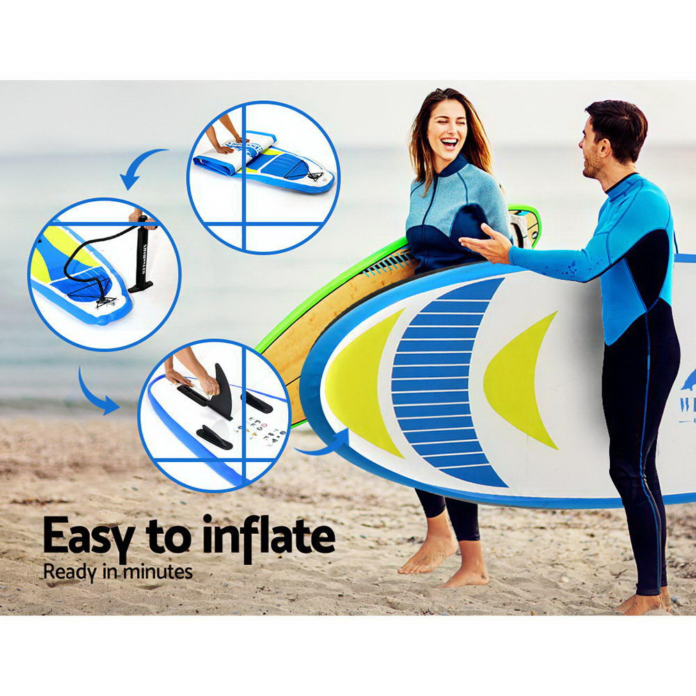 Weisshorn Stand Up Paddle Board 11ft Inflatable SUP Surfboard Paddleboard Kayak Surf Yellow SUP-D-11FT-81-15-YE