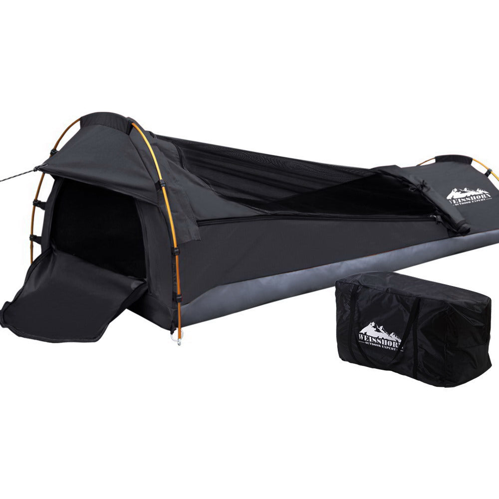 Weisshorn Camping Swag Single Biker Tent Free Standing Canvas Ripstop Grey SWAG-C-BIKER-DGR